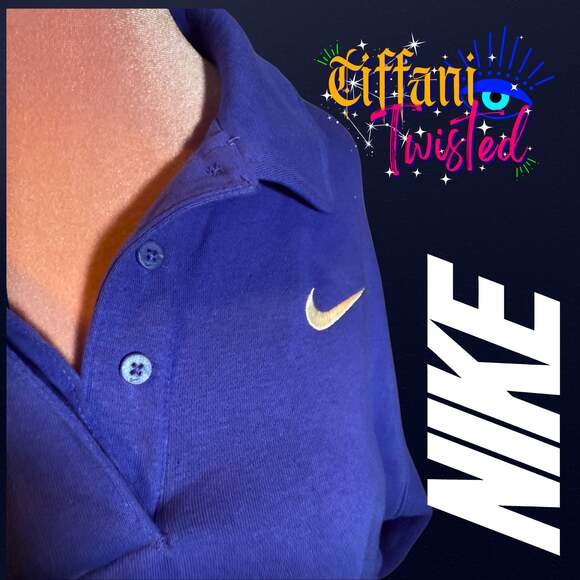Nike Oversized Fit Cropped Polo Sweatshirt – Royal Blue – Women’s Medium (NWT) - Picture 3 of 6
